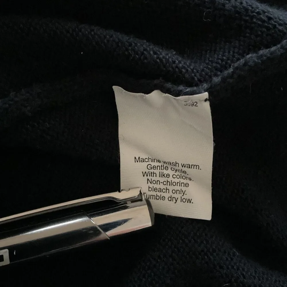 J.Crew Y2K Sweater Mens XL Black Striped Crewneck Cotton Nautical Preppy